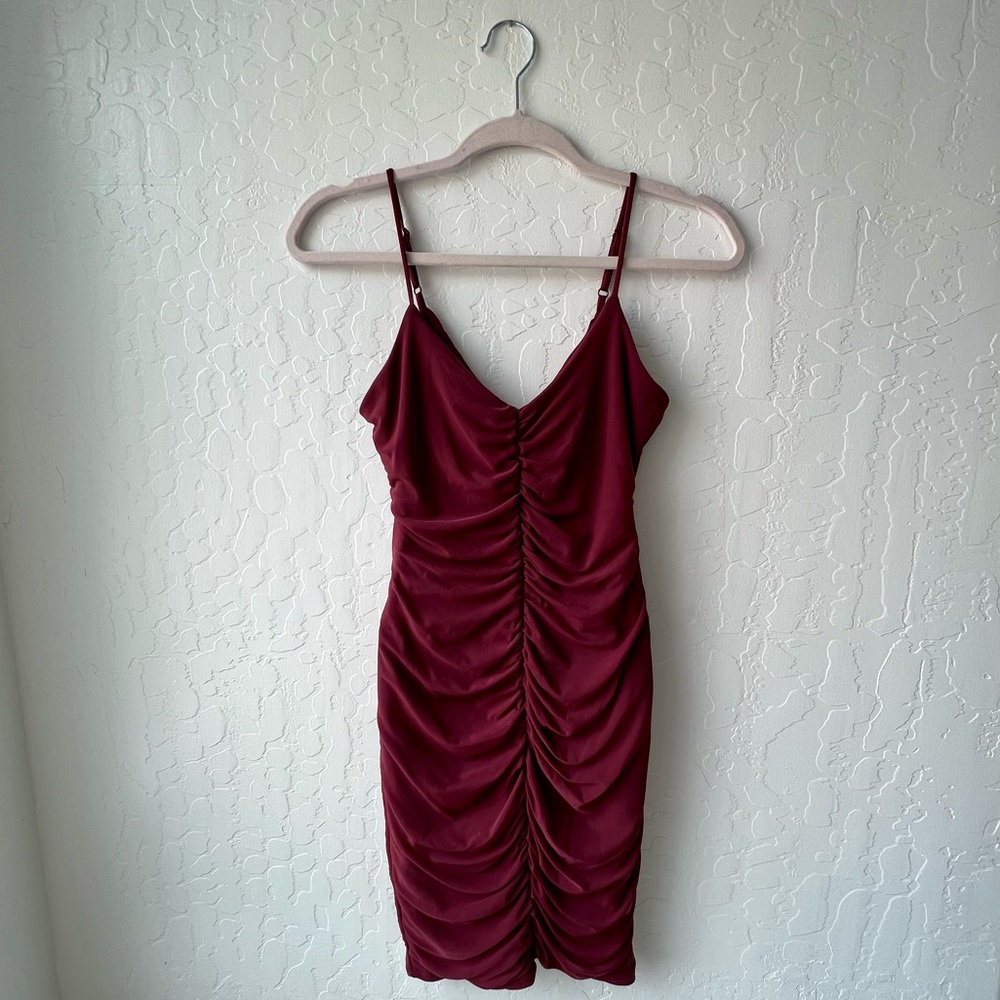 Brandy Blu Maroon/Burgandy Bodycon Cocktail Party Dress